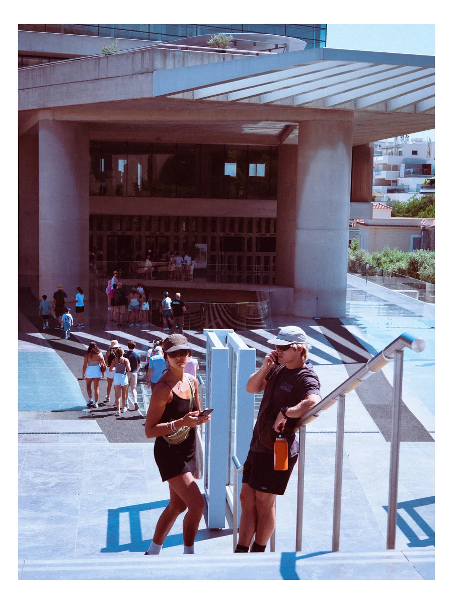 People outside the Acropolis Museum in Athens